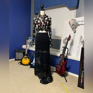 🖤 Black Lace Maxi Skirt ❤️